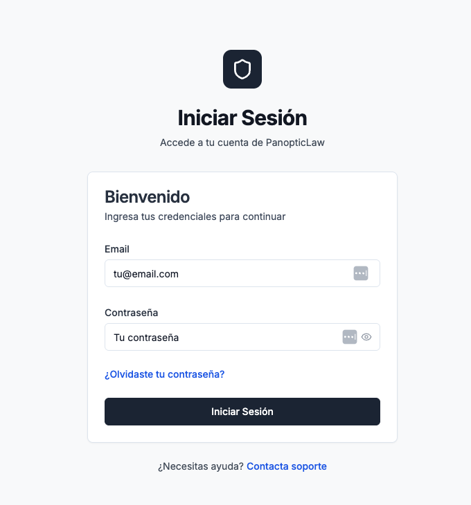 Pantalla de Inicio de Sesión